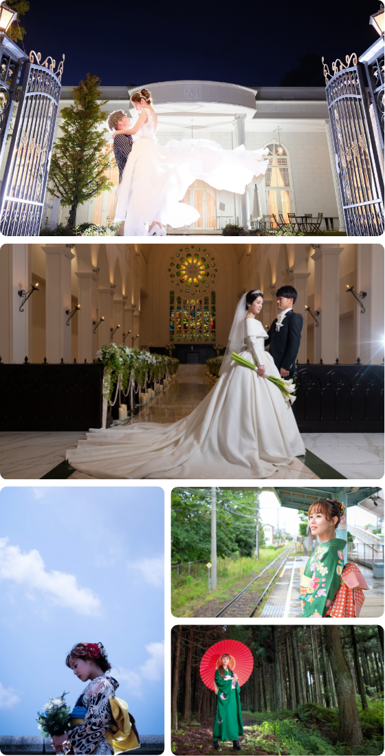 人気スポットで撮影した振袖のスナップショット